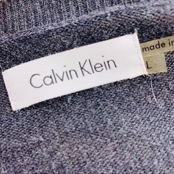 Calvin Klein Charcoal Fringe Detail Knit Dress - Picture 5 of 5